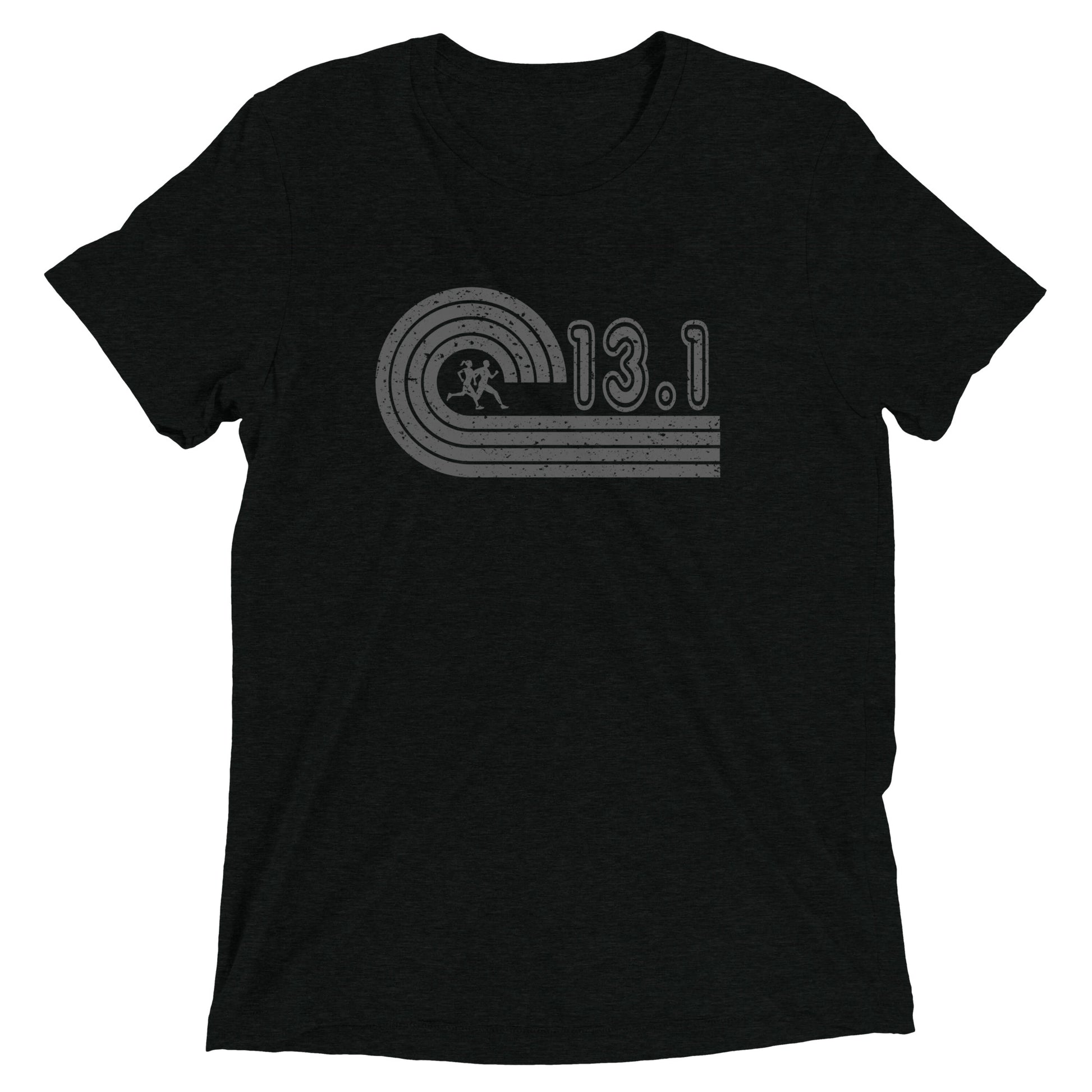 retro 13.1 half marathon t-shirt - black