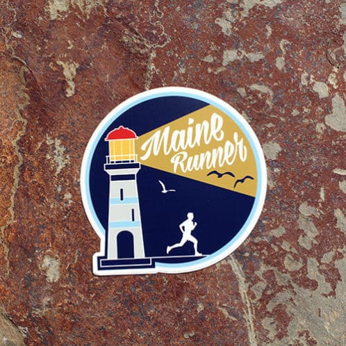 Maine Lighthouse Running Sticker