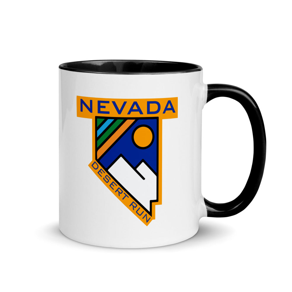 Nevada running mug with black handle and inside rim