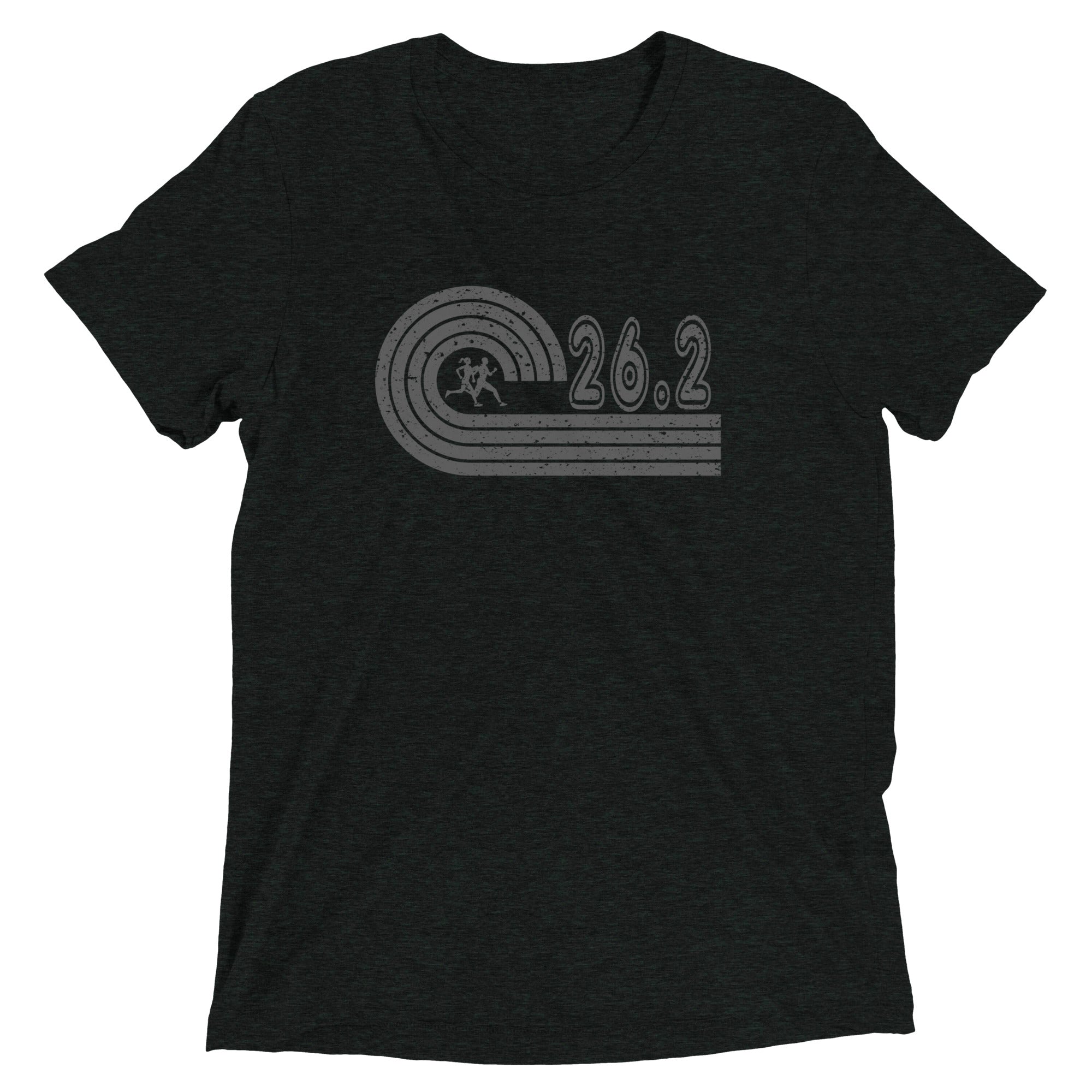 retro 26.2 marathon t-shirt - charcoal black