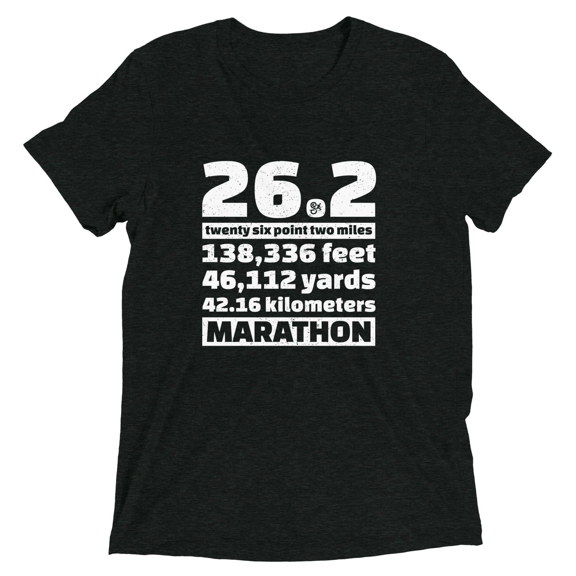 26.2 marathon measures t-shirt - charcoal black