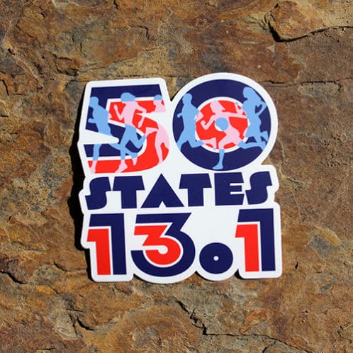 50 States Half Marathon Running Sticker