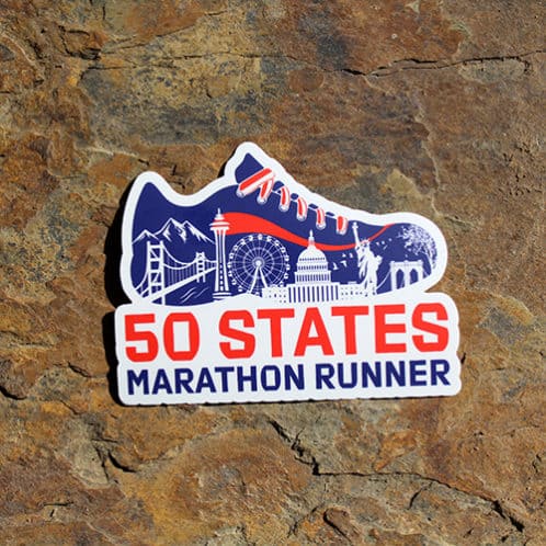50 States Marathon Running Sticker