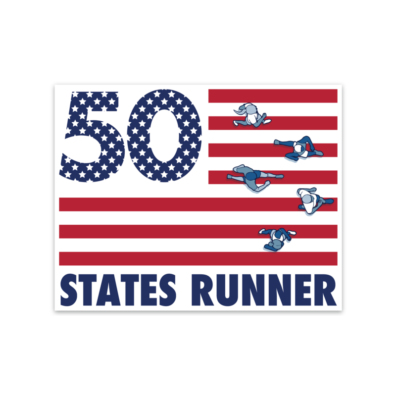 50 States Running Sticker