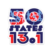 50 States Half Marathon Running Sticker