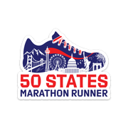 50 States Marathon Running Sticker