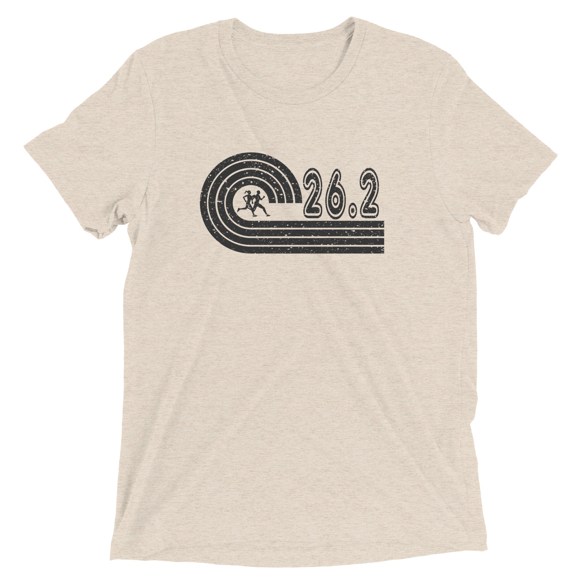 retro 26.2 marathon t-shirt - oatmeal
