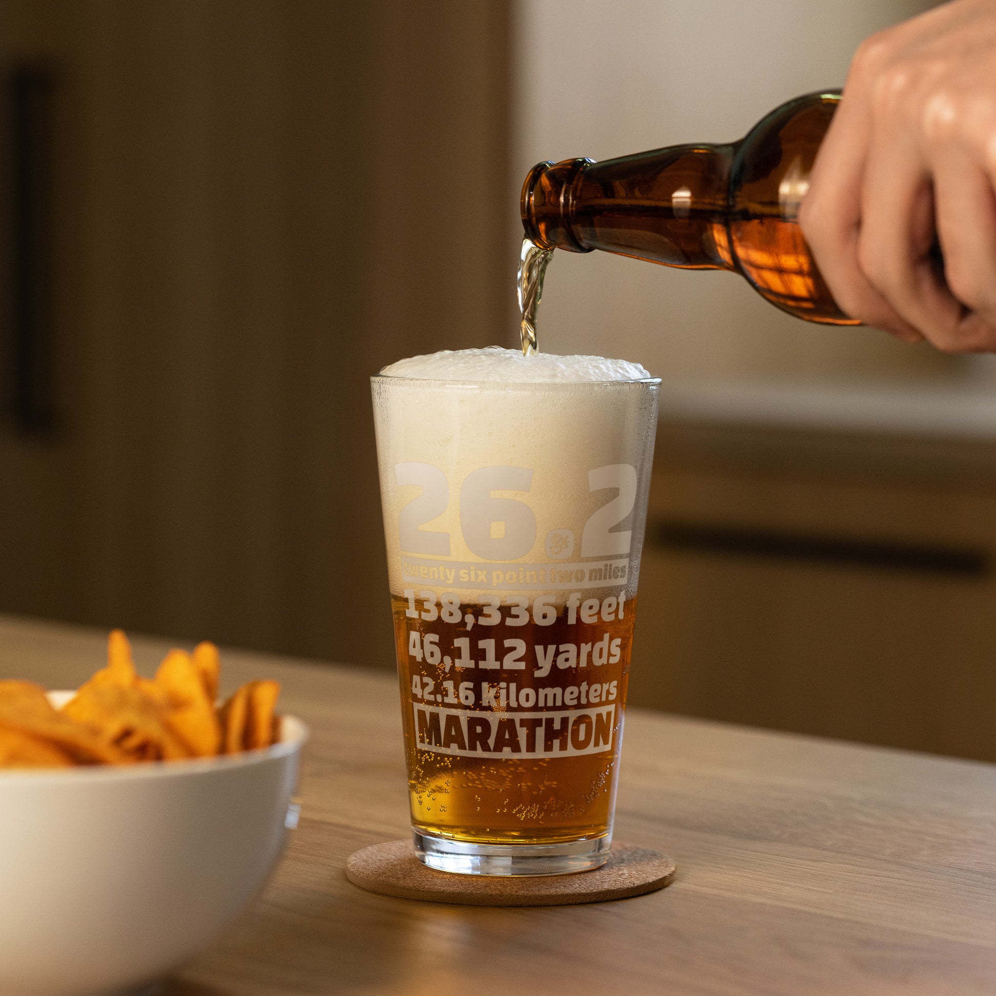 26.2 marathon measures pint glass