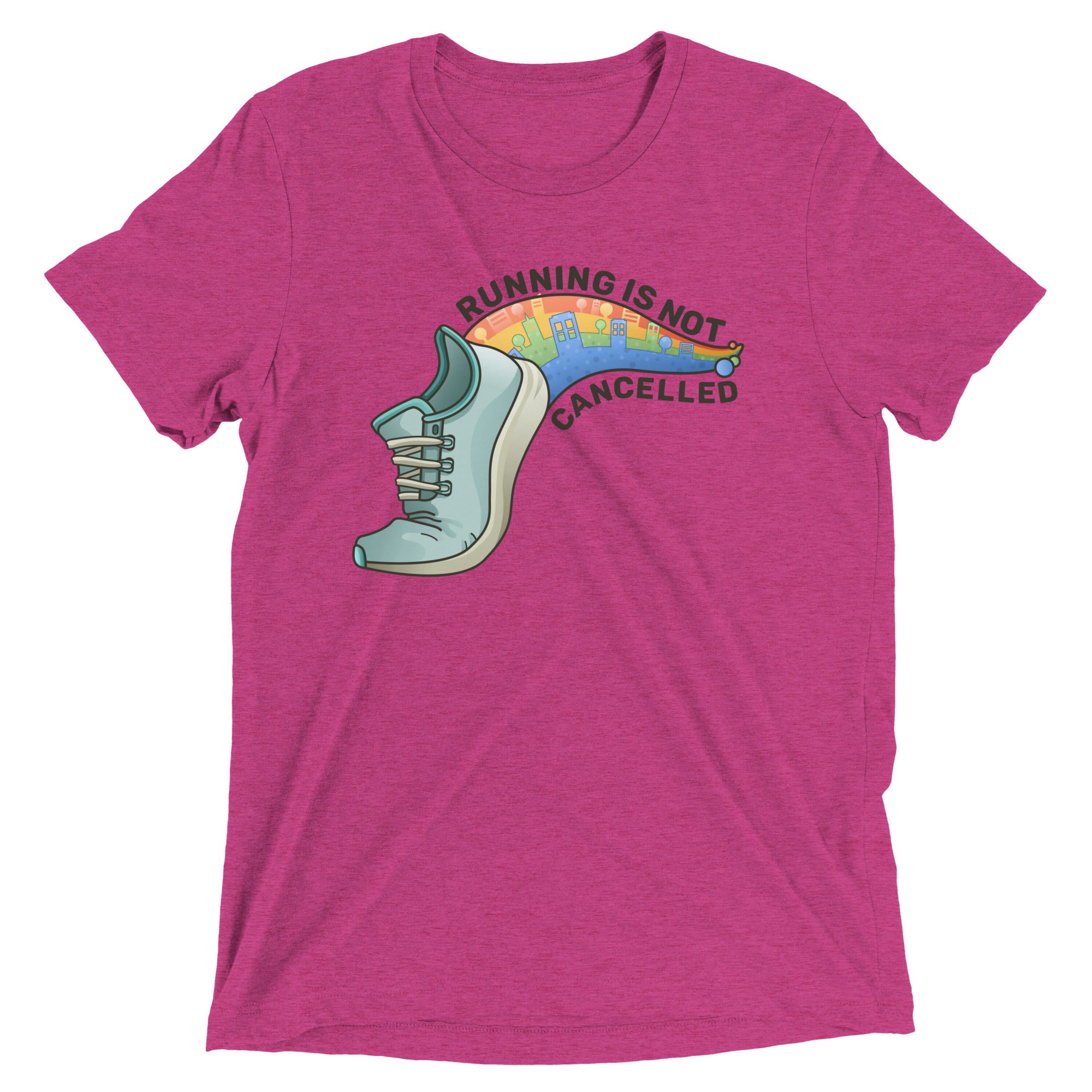 running is not cancelled t-shirt - berry