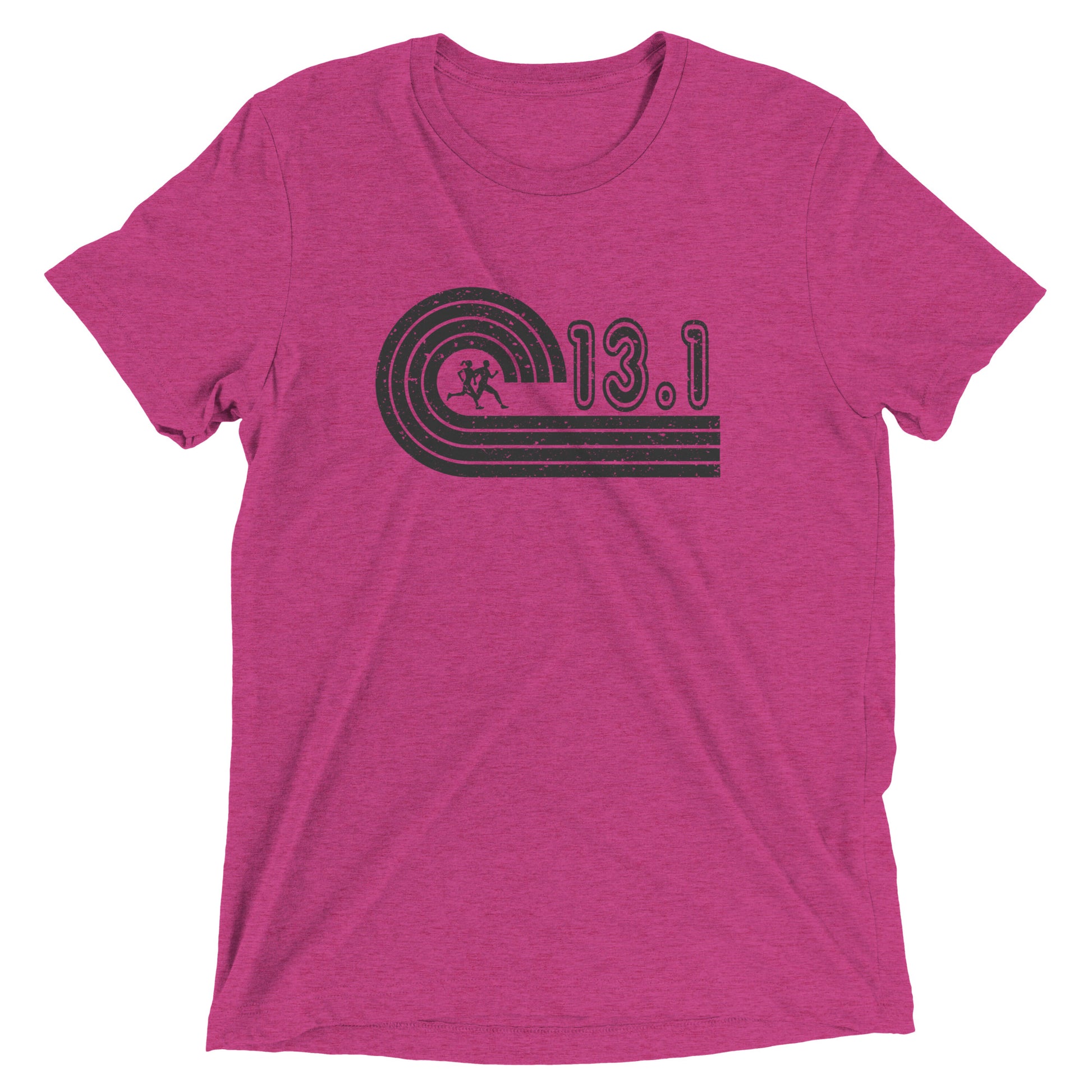 retro 13.1 half marathon t-shirt - berry