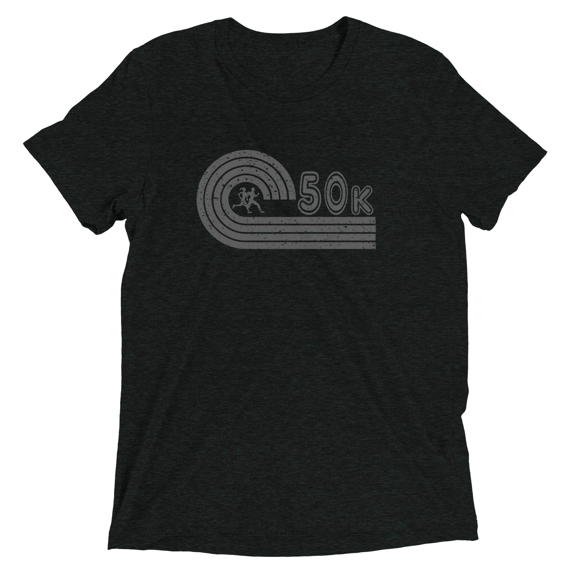 retro 50k ultramarathon t-shirt - charcoal black