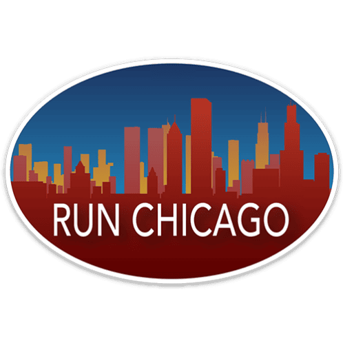 Run Chicago Oval Sticker
