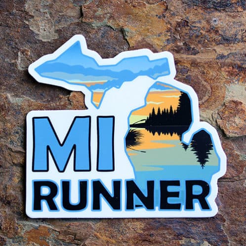 Michigan Running Sticker