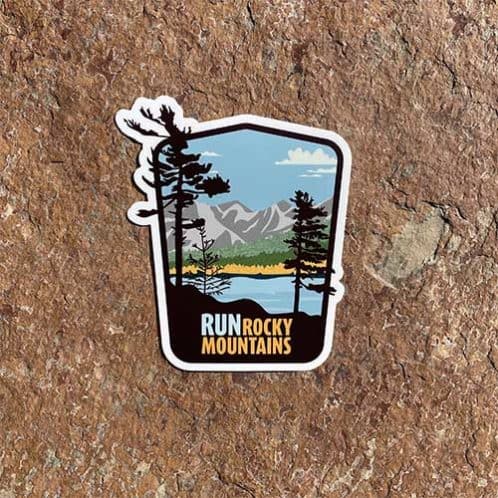 Run Rocky Mountains Sticker