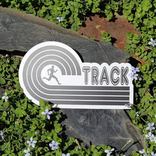 Retro Track Running Sticker