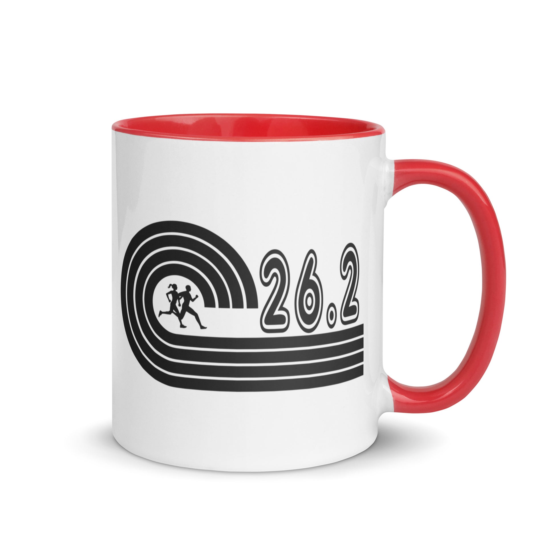 26.2 marathon mug - red handle and inside