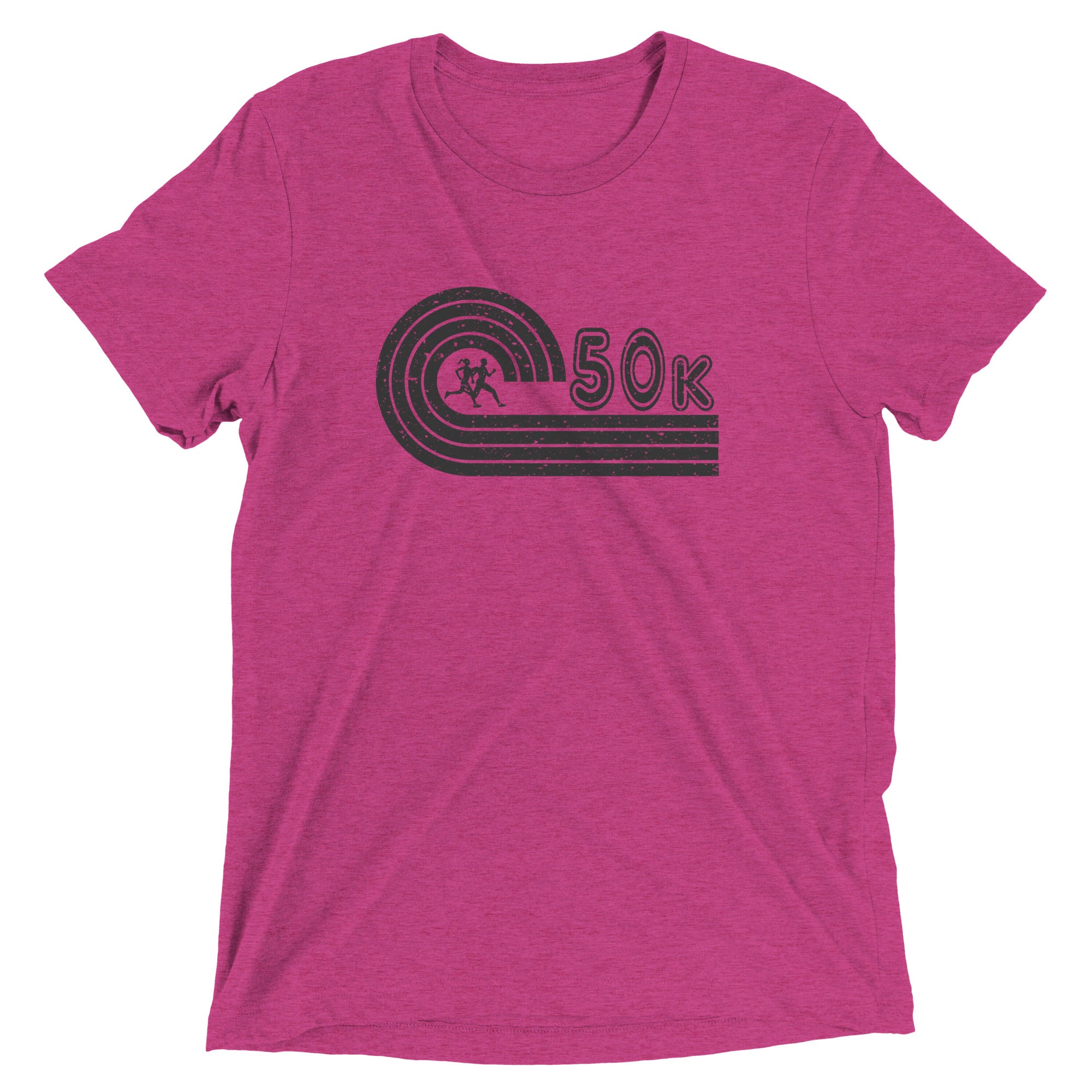 retro 50k ultramarathon t-shirt - berry