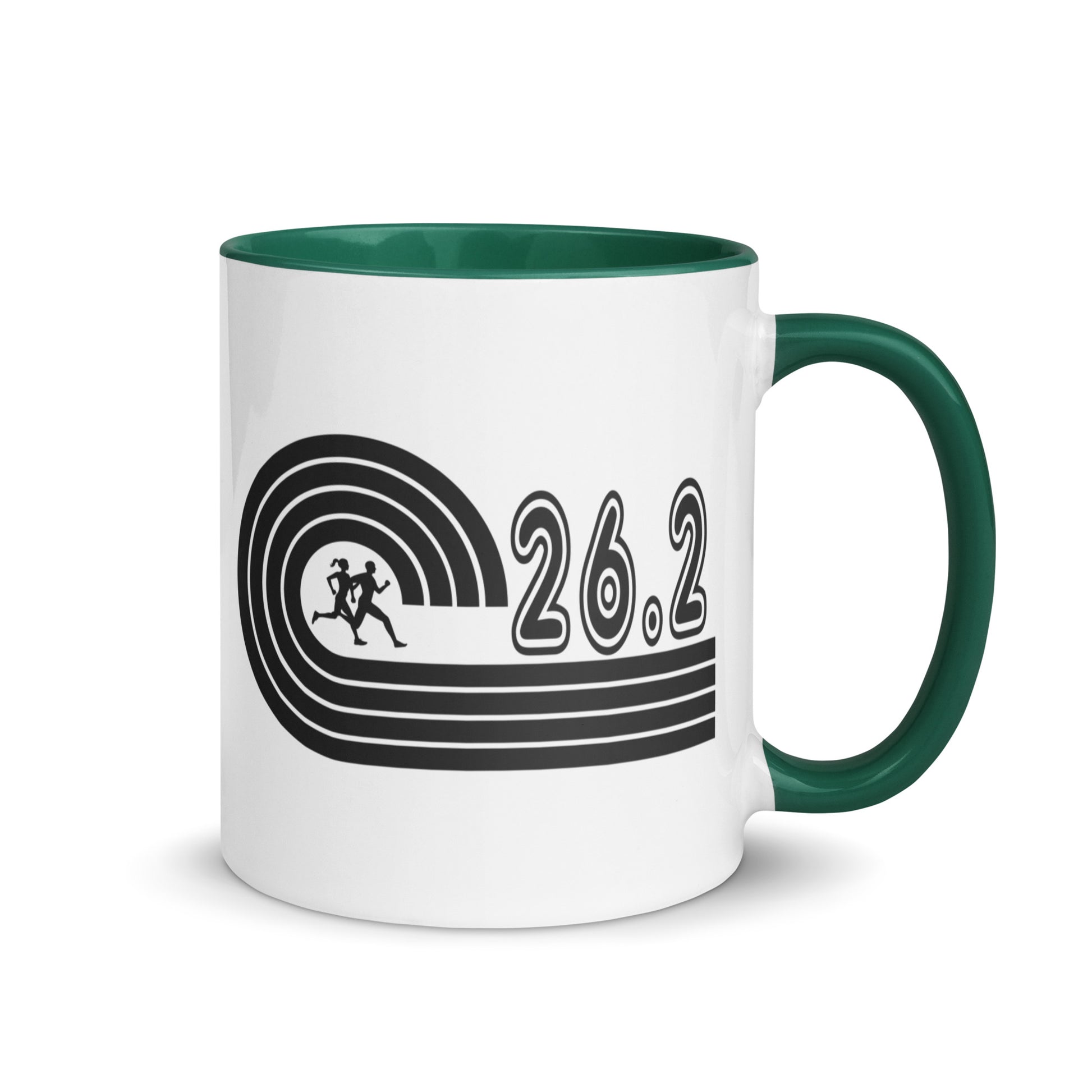 26.2 marathon mug - dark green handle and inside