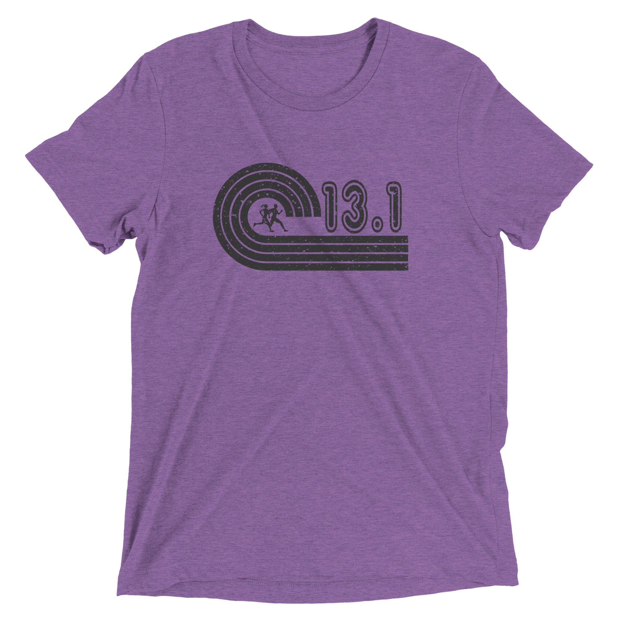 retro 13.1 half marathon t-shirt - purple