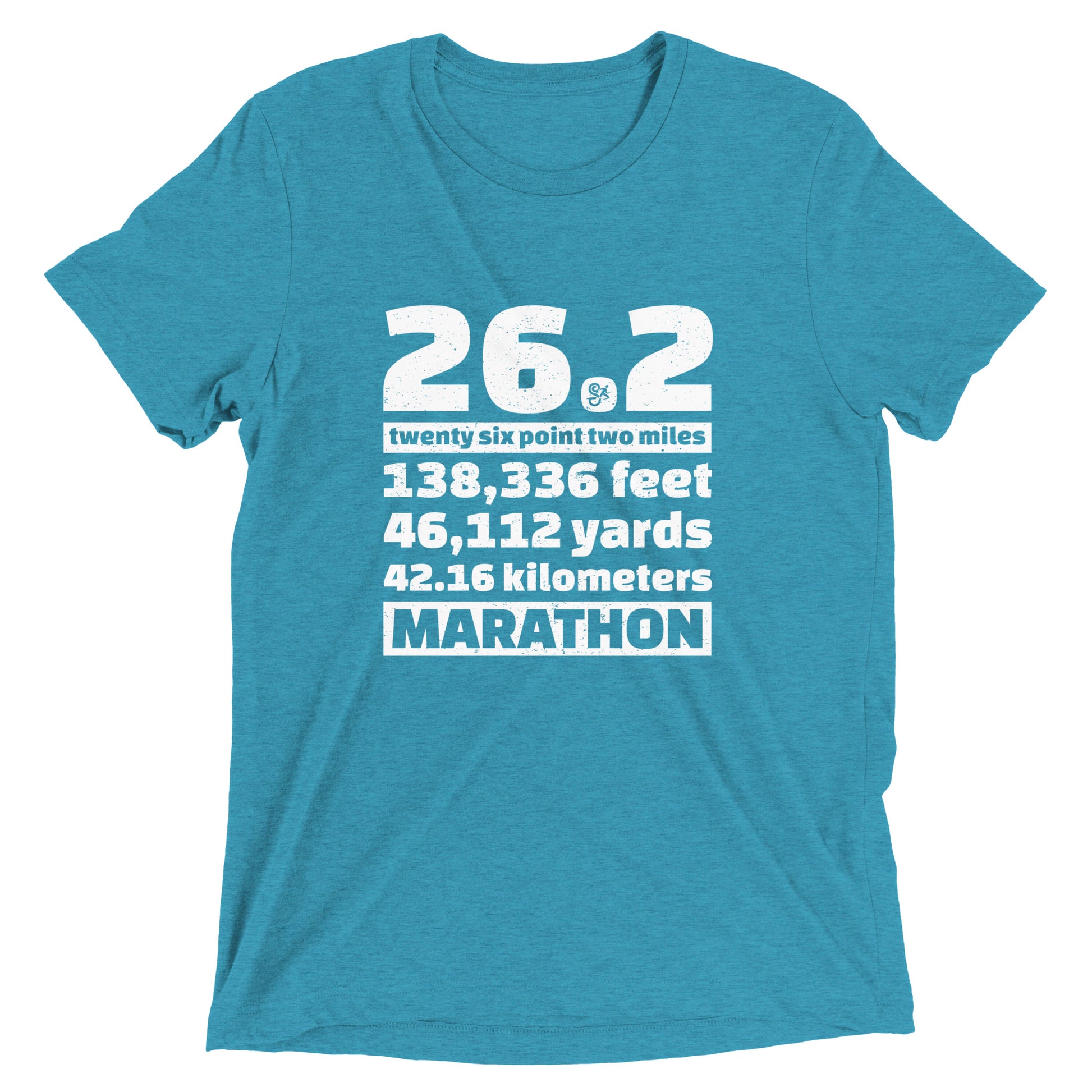 26.2 marathon measures t-shirt - aqua