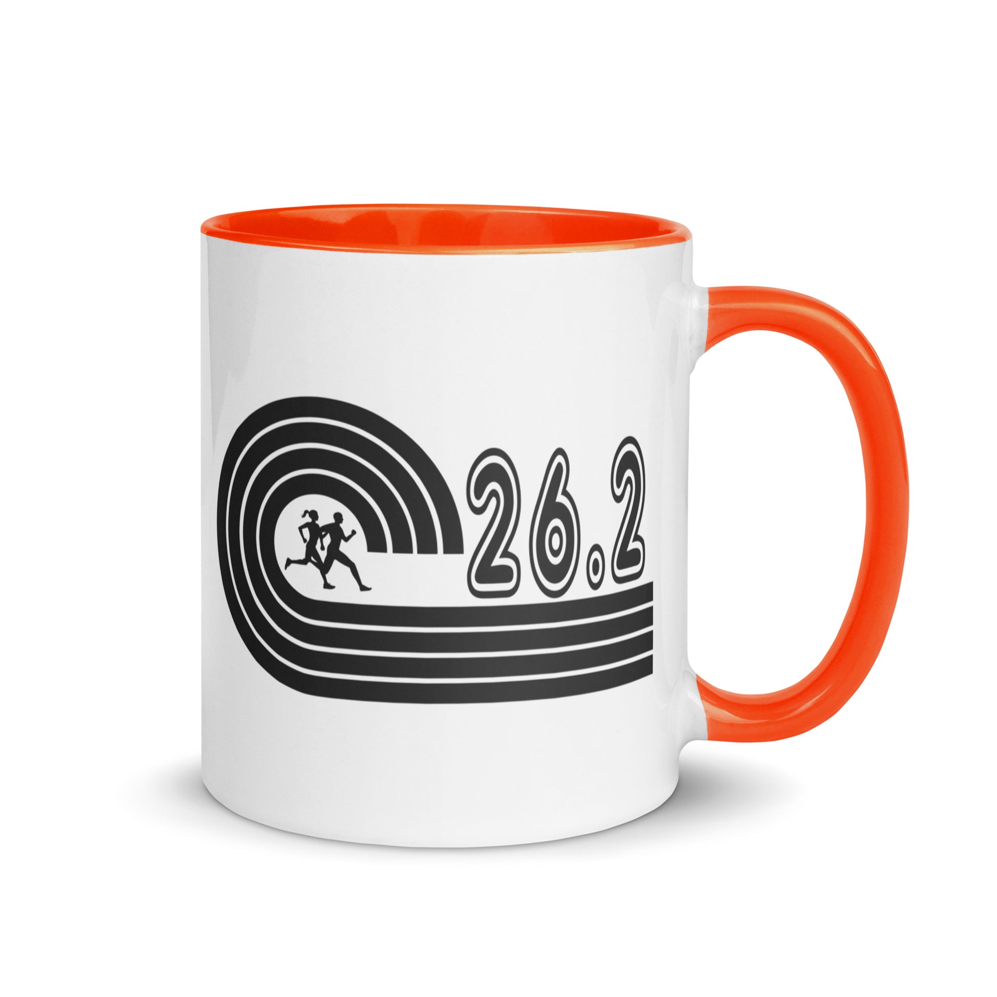 26.2 marathon mug - orange handle and inside