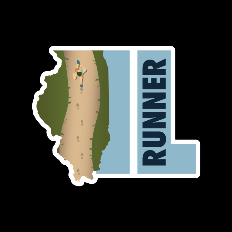 Illinois Running Sticker