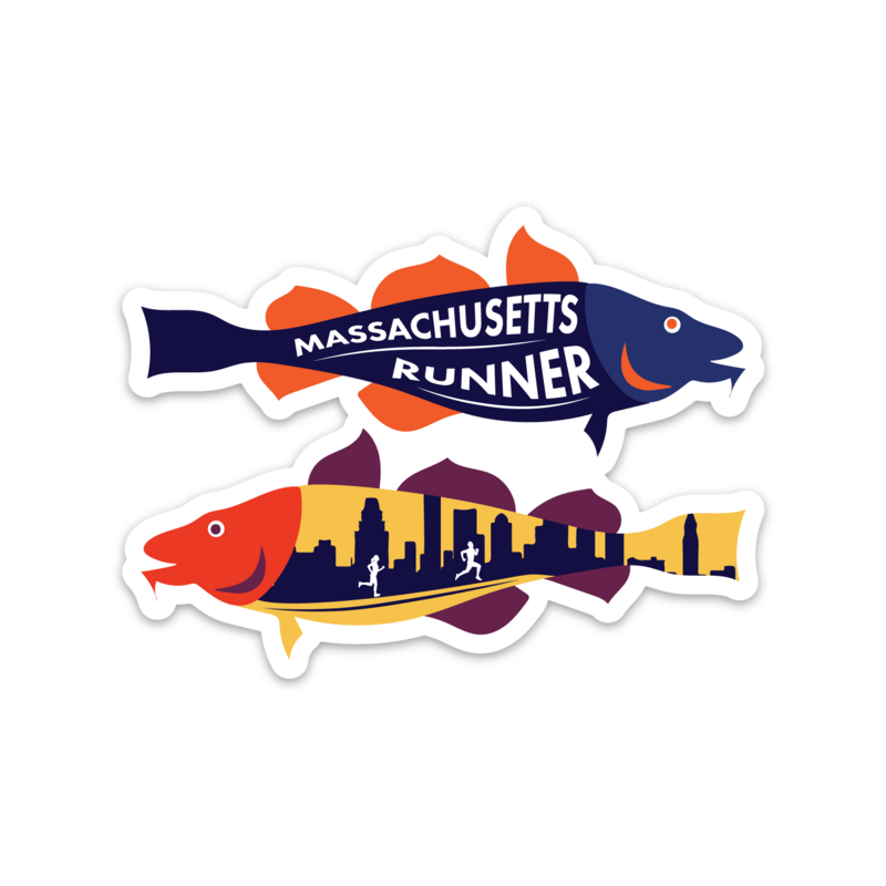 Massachusetts Running Sticker