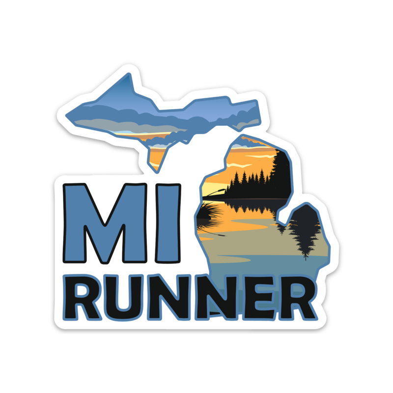 Michigan Running Sticker