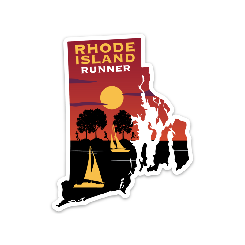 Rhode Island Running Sticker
