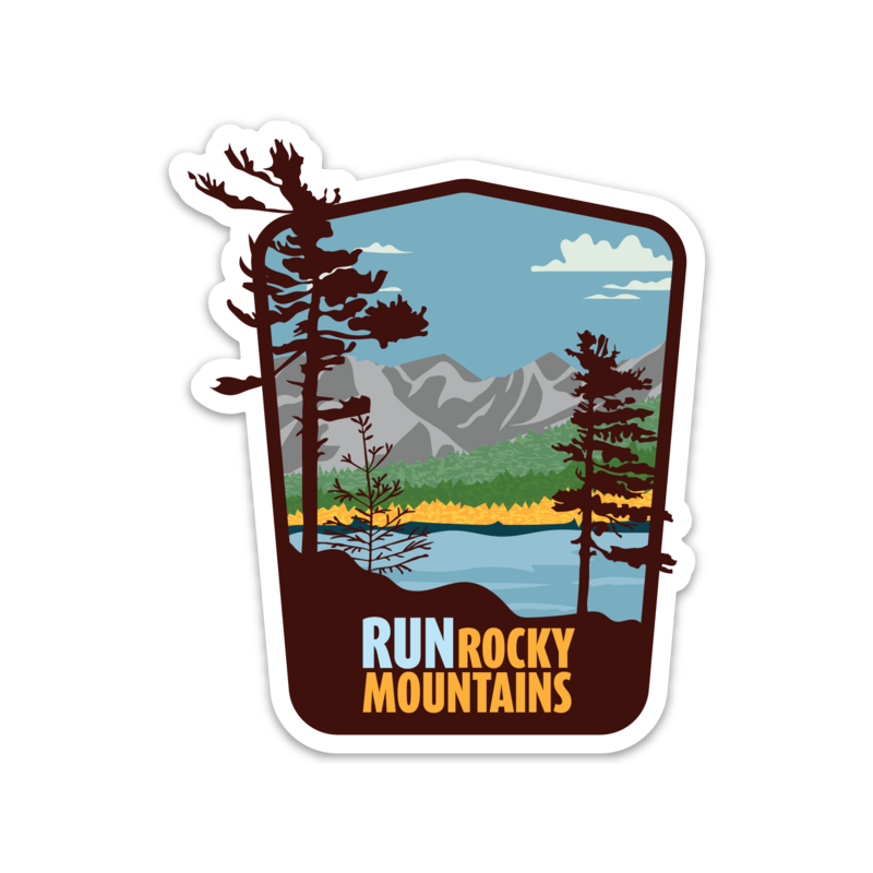 Run Rocky Mountains Sticker