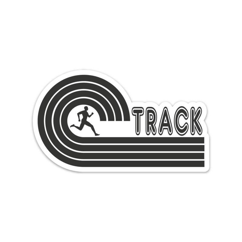 Retro Track Running Sticker