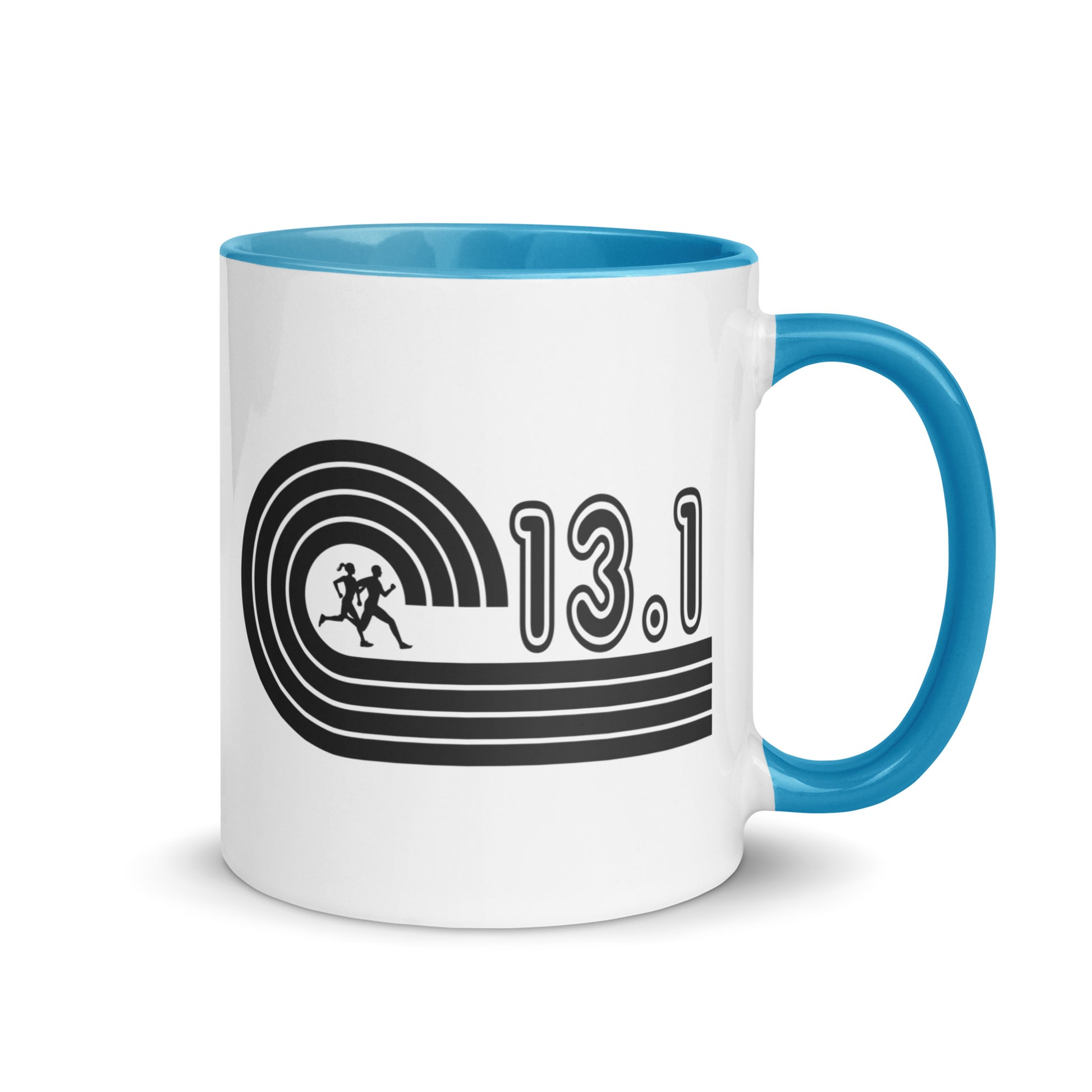 13.1 Half Marathon Mug - light blue handle and inside