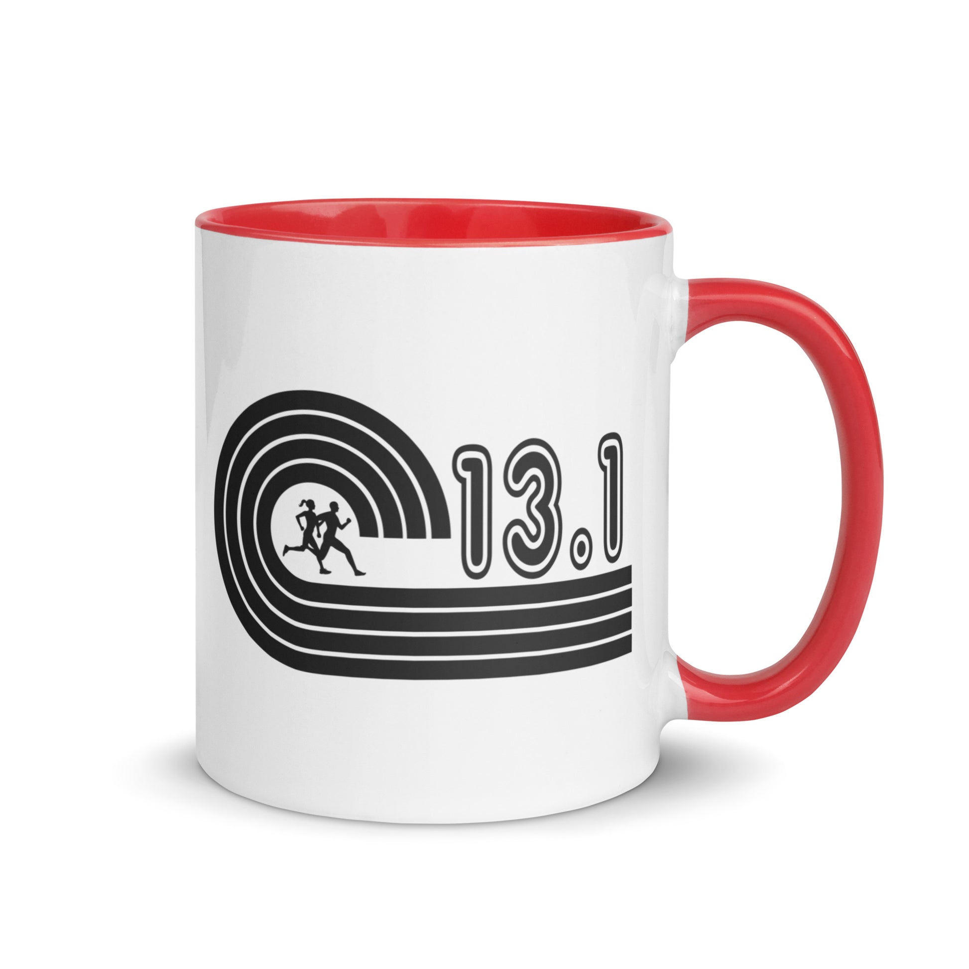 13.1 Half Marathon Mug - red handle and inside